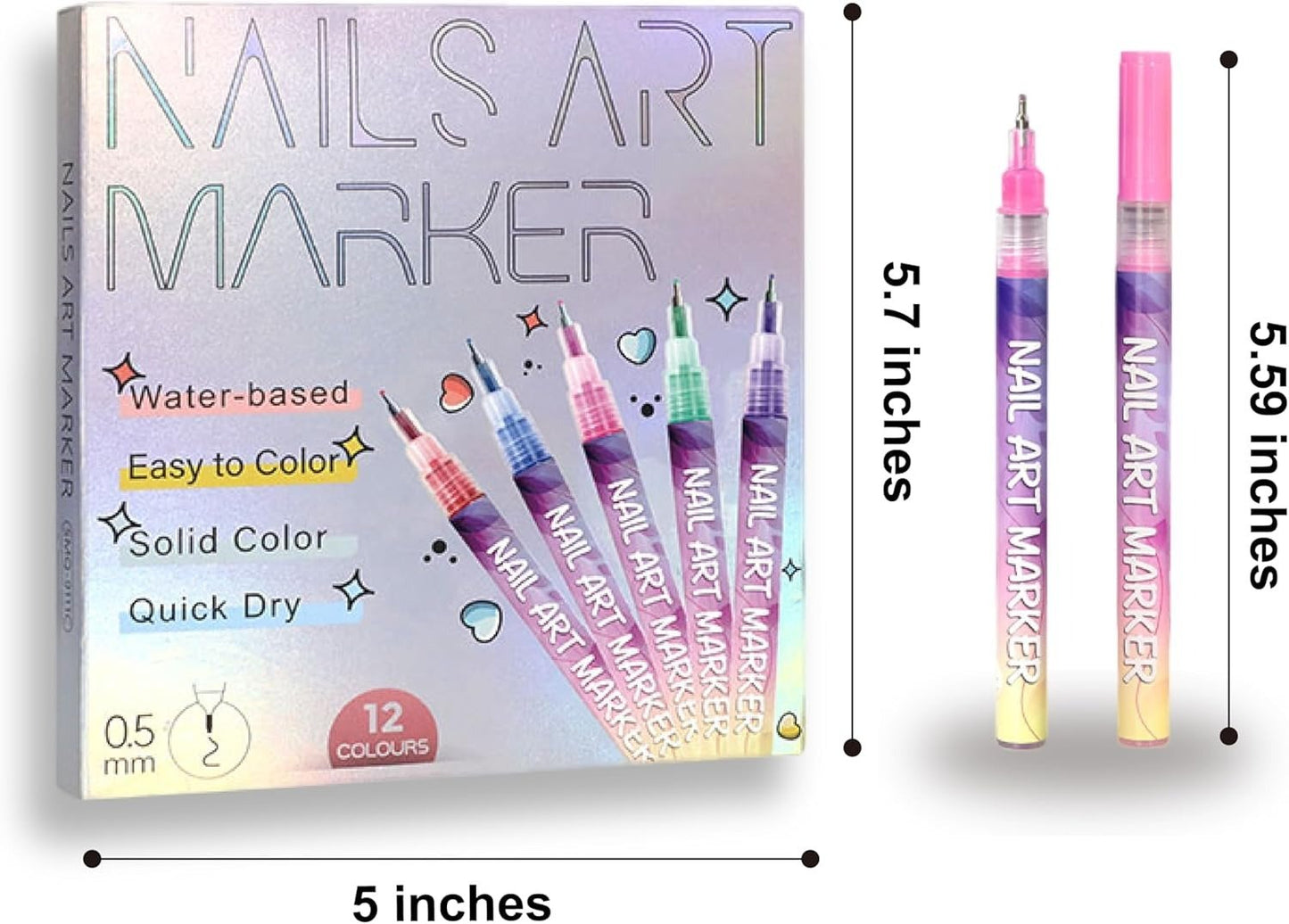 ๐จ12 Colors Nail Art Pens Set