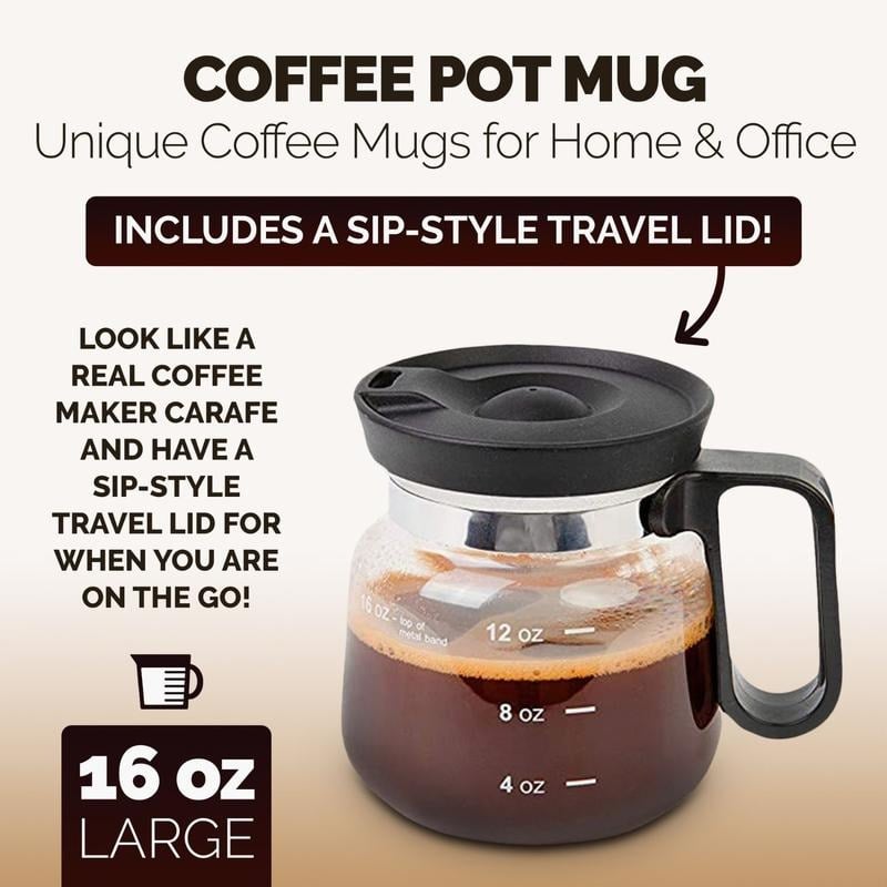 ππβ 16 Oz Glass Coffee Mug β Coffee Pot Style