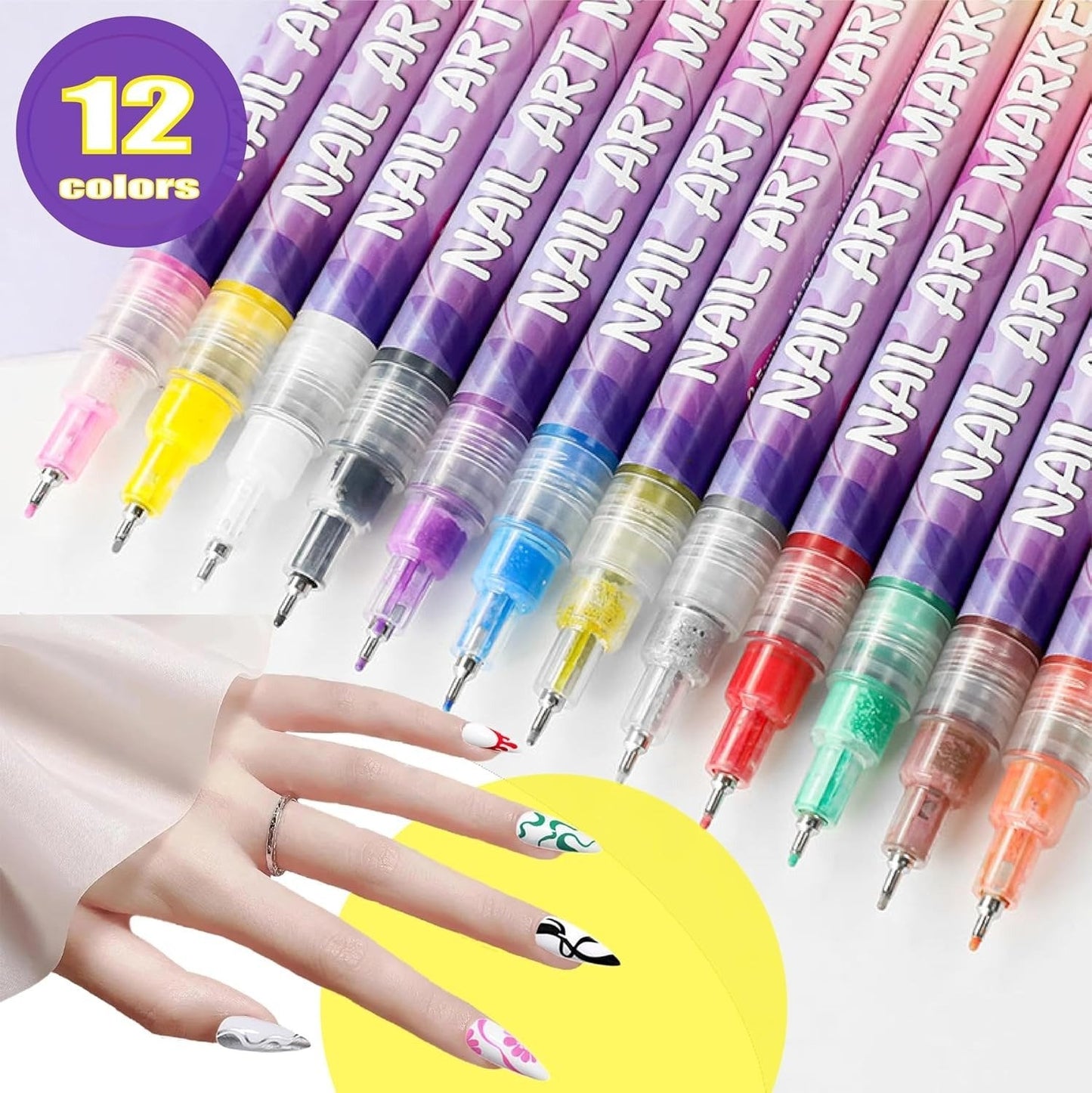 ๐จ12 Colors Nail Art Pens Set