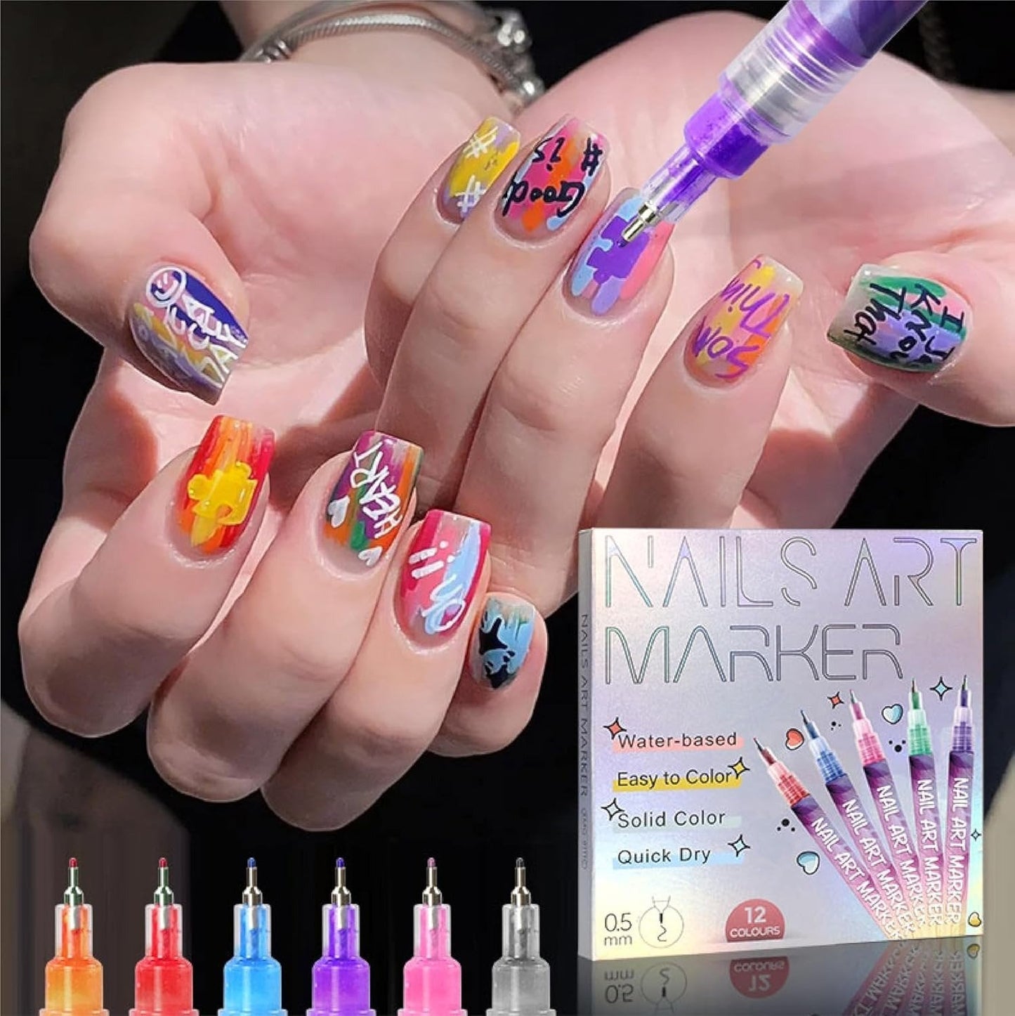 ๐จ12 Colors Nail Art Pens Set