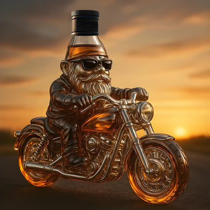 ⏰Last Day Promotion 49% OFF -🎅 Santa Claus Motorcycle Wine Bottle: Rebel with a Claus