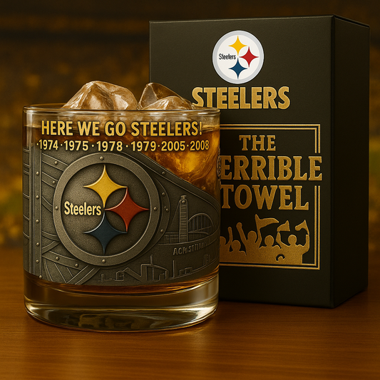 ⏰Last Day Promotion 49% OFF - 🥃 Steel City Glory Whiskey Glass Raise a Glass to Pittsburgh Pride