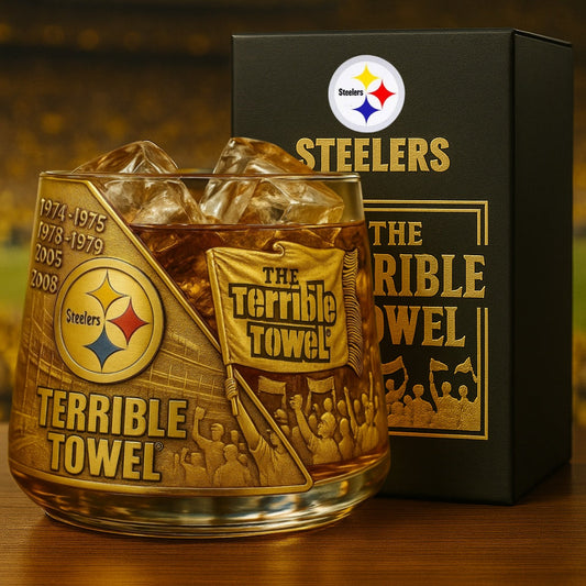 ⏰Last Day Promotion 49% OFF - 🥃 Steel City Glory Whiskey Glass Raise a Glass to Pittsburgh Pride
