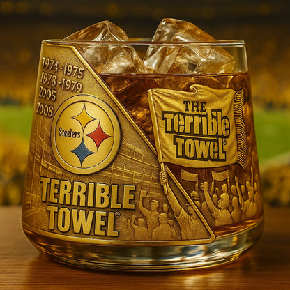⏰Last Day Promotion 49% OFF - 🥃 Steel City Glory Whiskey Glass Raise a Glass to Pittsburgh Pride