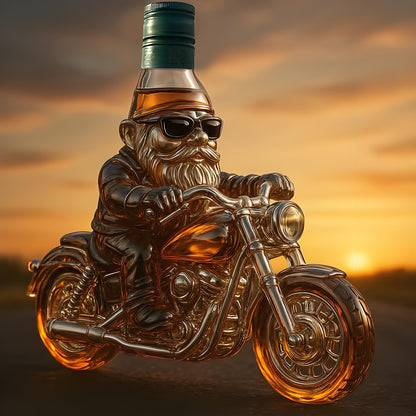 ⏰Last Day Promotion 49% OFF -🎅 Santa Claus Motorcycle Wine Bottle: Rebel with a Claus