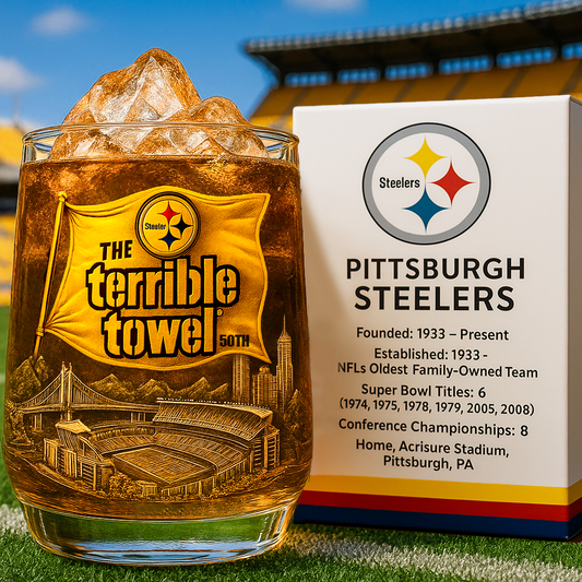 ⏰Last Day Promotion 49% OFF -PS Team Terrible Towel 50th Anniversary Whiskey Glass