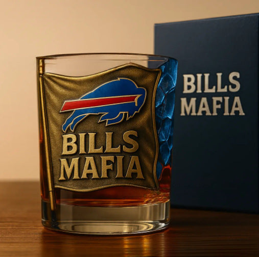 ⏰Last Day Promotion 49% OFF - 🔥Buffalo Bills Commemorative Whiskey Glass💥