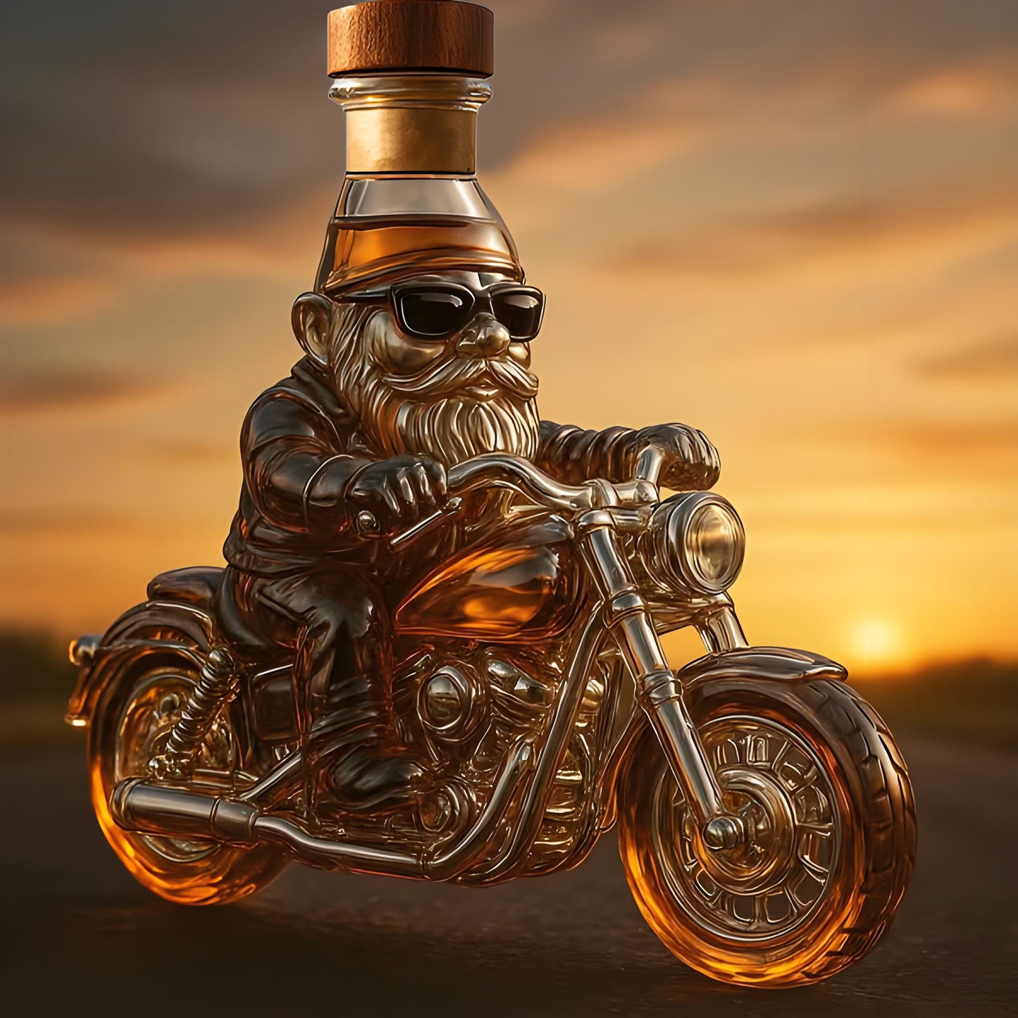 ⏰Last Day Promotion 49% OFF -🎅 Santa Claus Motorcycle Wine Bottle: Rebel with a Claus